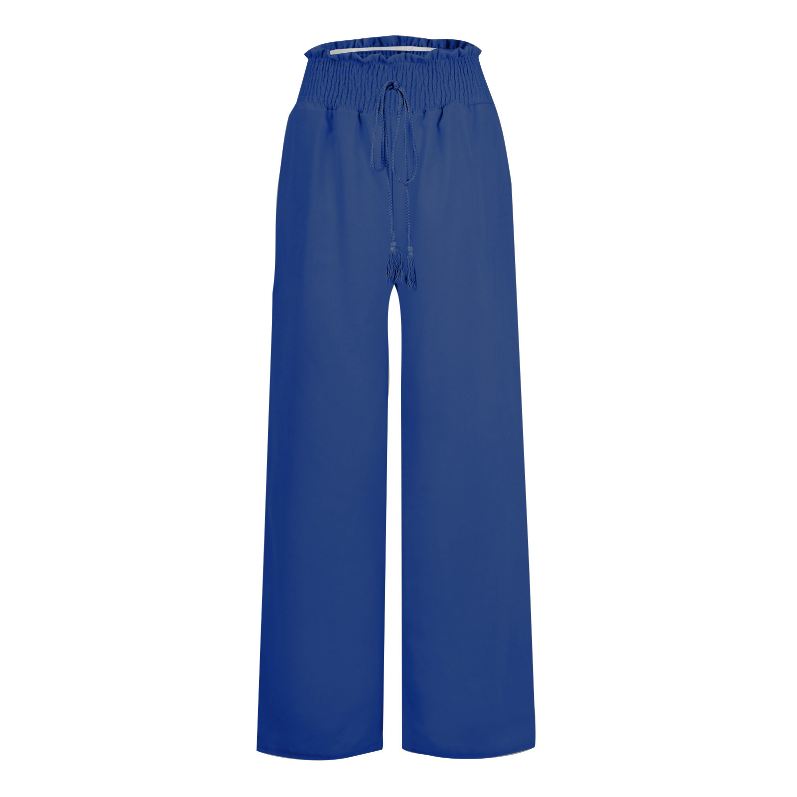 thumbnail image 4 of Pantalones palazzo anchos para mujer - Cintura elástica con cordón, poliéster ligero, ropa informal de playa, para todas las estaciones, tallas S-XXXL, cintura 60-114 cm, corte holgado, 4 of 5